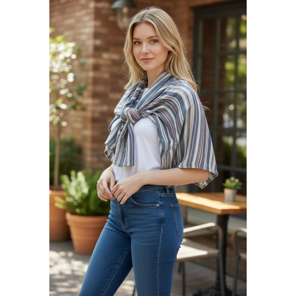 Bayberry Road Women's Striped Rectangle Scarf Multicolor Fall Accessory wrap